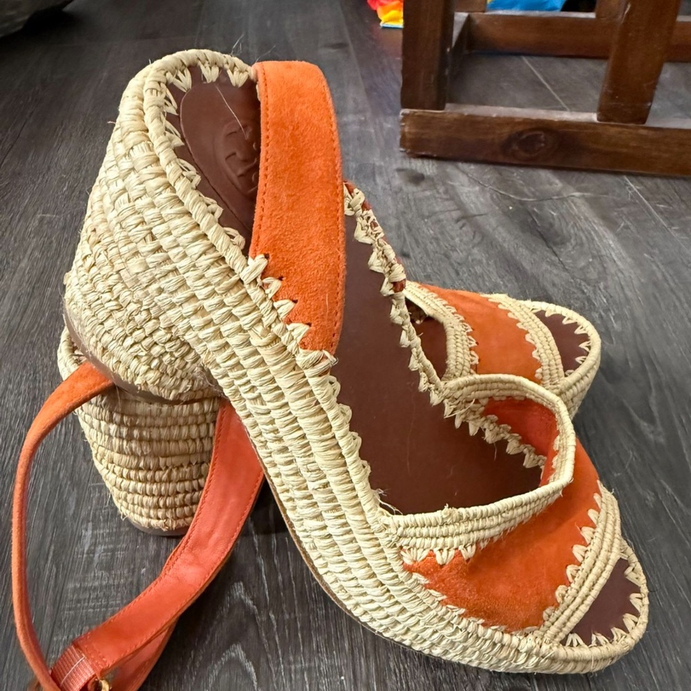 Tory Burch Orange Heel Sandals